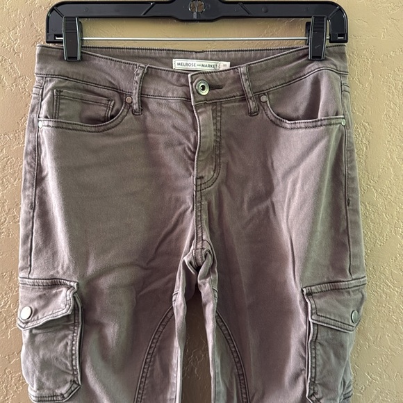 Melrose and Market Skinny Stretch Twill Cargo Pant color gray Size 28 - Picture 2 of 12